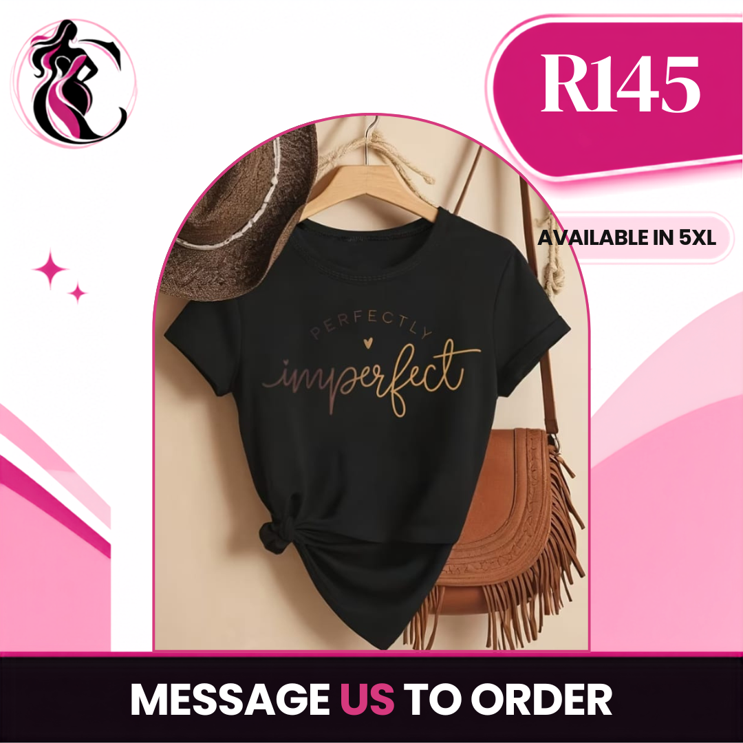 Black with gold print tee