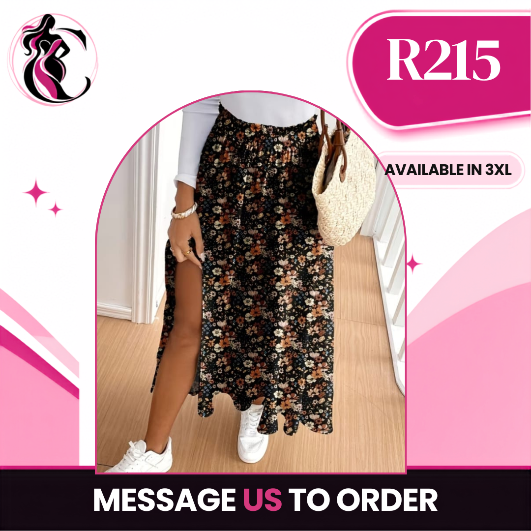 Floral skirt with slit